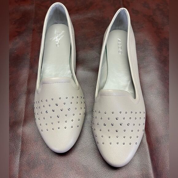 Aldo gray loafers flats with silver studs, size 11‎ - Picture 1 of 11